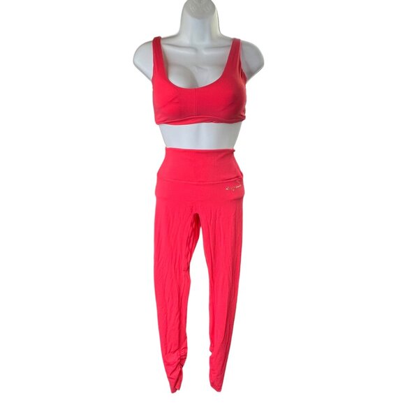 Whitney Simmons Gymshark  Coral pink Legging & Sports Bra Set With Gold Ring Bac - Picture 1 of 9